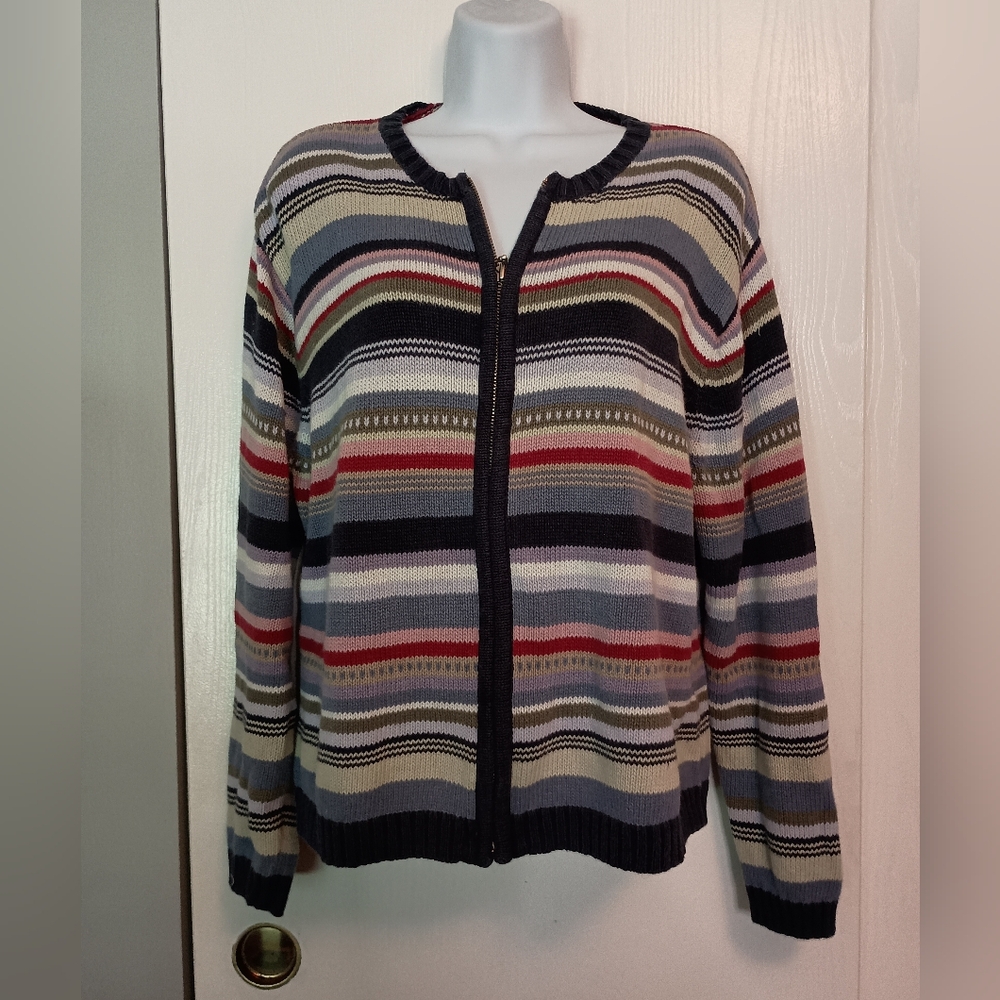 Style & Co Zip Front Cardigan, Sz L